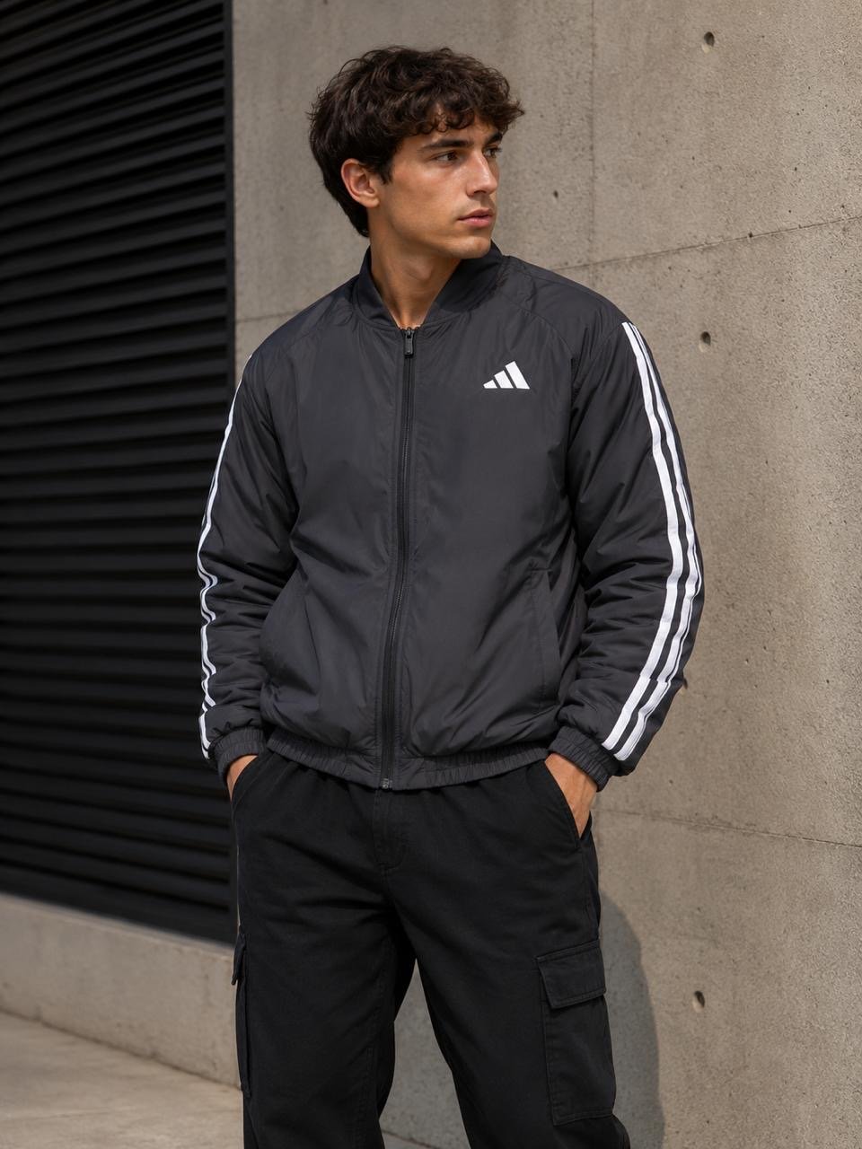 Campera Adidas Bomber Aislantes Essentials Climawarm 3 Tiras